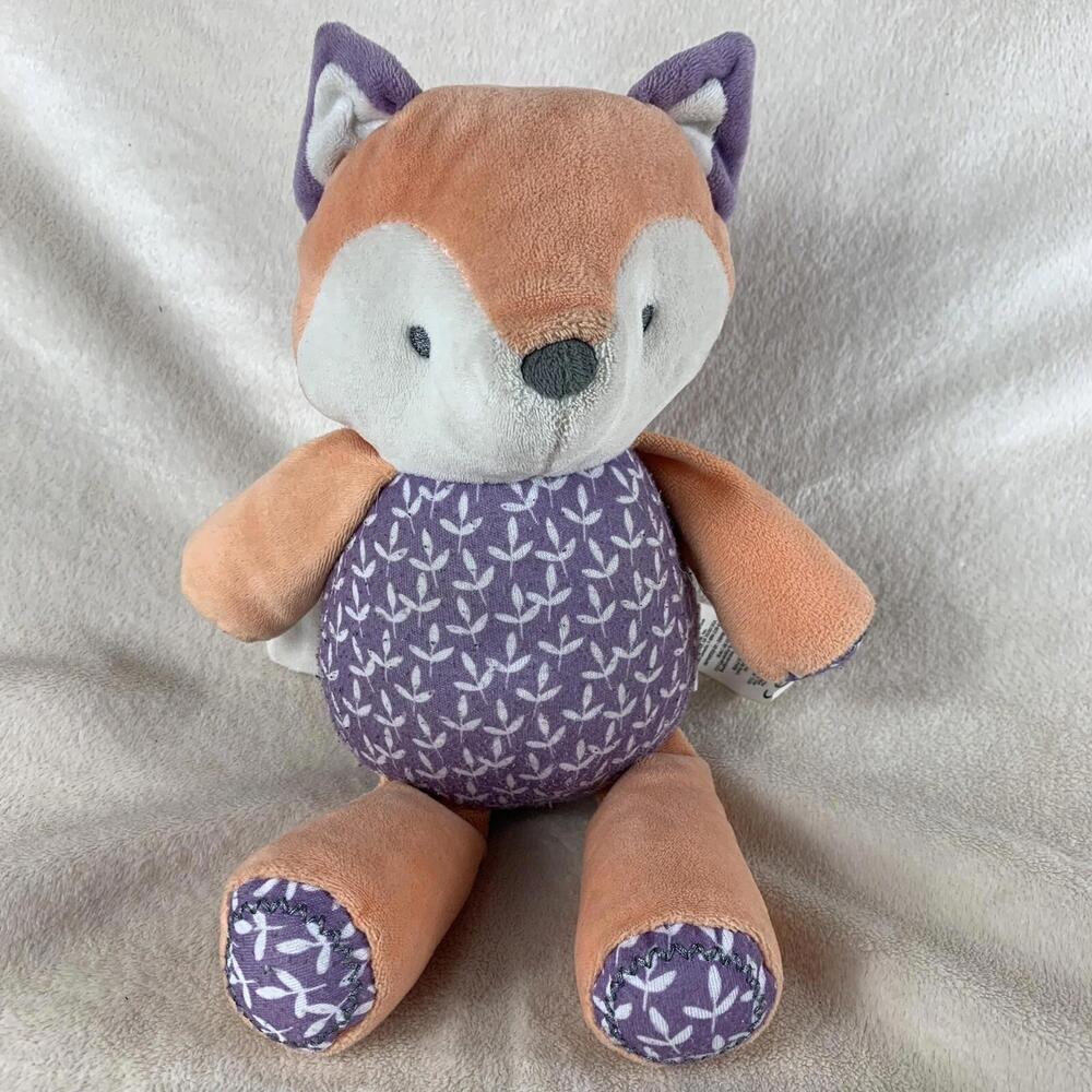 Ingenuity Kitt Plush Stuffed Fox Baby Toy Animal 11” Lovey Embroidered Eyes